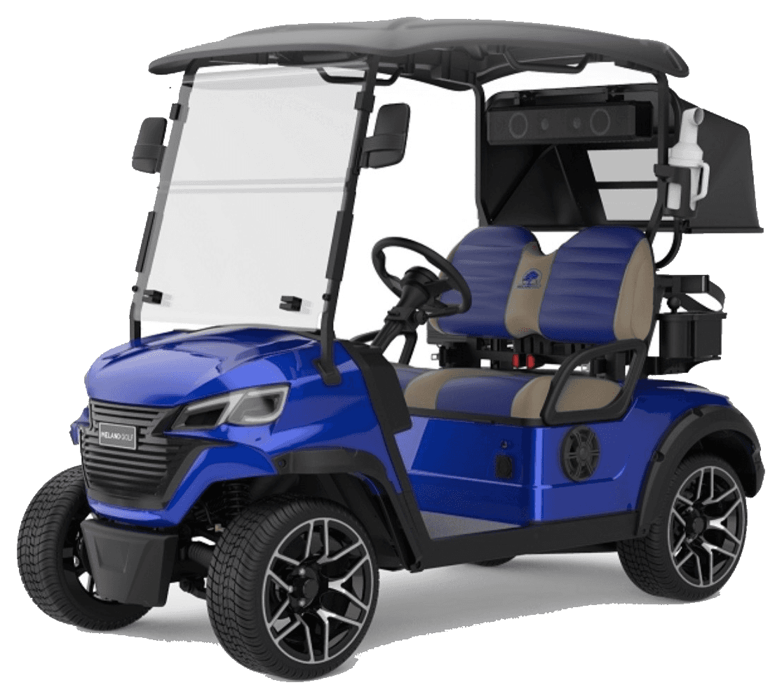 Elektrisk golfbil sett fra siden